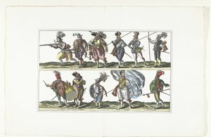 Double Plate with Eleven Armed Citizens in Uniform According to the Fashion in Antwerp, ca. 1580