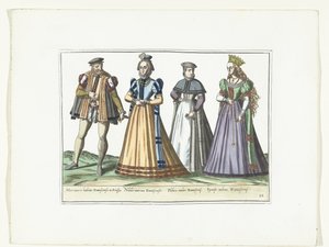 A Man and Three Women Dressed in German Fashion in Danzig, ca. 1580 by Anonymous