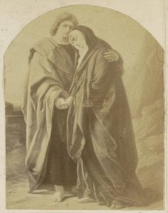 Photoreproduction of a drawing of the Apostle John and Mary by Anonymous