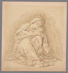 Photoreproduction of the Engraving Seated Madonna with Child by Andrea Mantegna by Anonymous