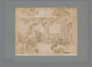 Photoreproduction of the fresco The Fall and Expulsion from Paradise by Michelangelo in the Sistine Chapel by Anonymous