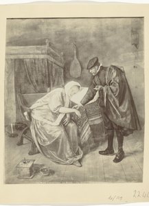 Photoreproduction of the painting The Sick Woman by Jan Steen by Anonymous