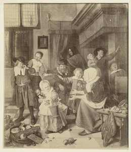Photoreproduction of the Painting The Feast of St. Nicholas by Jan Steen