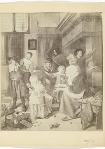 Photoreproduction of the painting The Feast of Saint Nicholas by Jan Steen