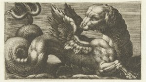 Winged Sea Monster with a Dog