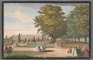 View of Hampton Court Palace in London from the South Side