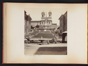 View of the Spanish Steps, Piazza di Spagna, and Trinità dei Monti in Rome, Italy