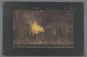 View of the fire in the Schouwburg in Amsterdam on May 11, 1772