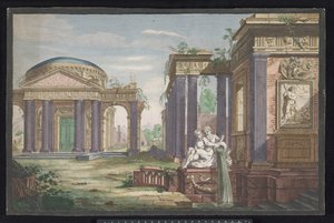 View of a Corinthian Temple by Anonymous
