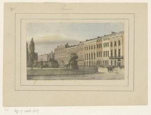 View of a Park and a Row of Houses in London by Anonymous
