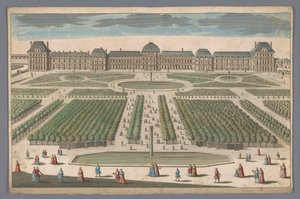 View of the Palais des Tuileries in Paris seen from the Jardin des Tuileries by Anonymous