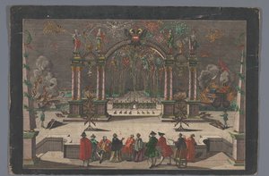 View of Fireworks and a Triumphal Arch with a Two-Headed Eagle and the Name of Joseph II, German Emperor