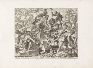 Gideon Destroys the Altar of Baal (series title) by Anonymous