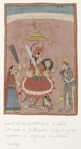 Goddess Durga and Hanuman by Anonymous