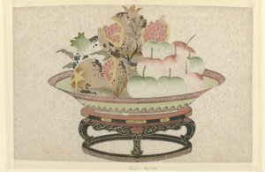 Pomegranates and Apples in a Bowl