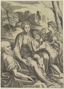 Holy Family with Young John the Baptist and Mary Magdalene by Anonymous