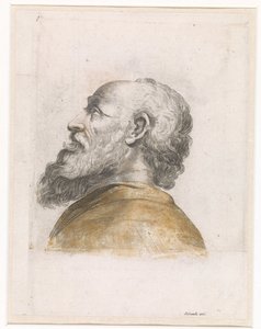 Head of a Bearded Man in Profile Facing Left by Anonymous