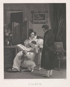Interior with a Family Looking at a Print Album