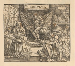 Julius Caesar in a Council Meeting and Cicero Writing in the Background by Anonymous