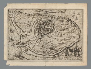 Map of the Island of Voorne and Plan of Brielle, 1572, Briel