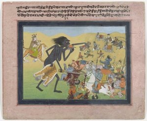 Kali Fighting the Demons Chanda and Munda by Anonymous