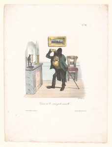 Caricature of a Man Trying to Look Like Napoleon by Anonymous