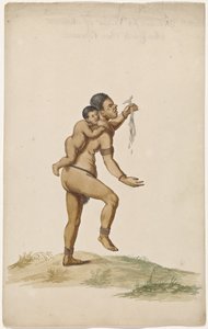 Khoikhoi Woman with Infant by Anonymous