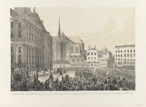 Arrival of H.M. King William III at the Dam, During His Solemn Entry into the Capital of the Kingdom, May 12, 1849
