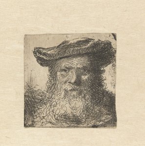 Head of an Old Man with Beard and Hat by Anonymous
