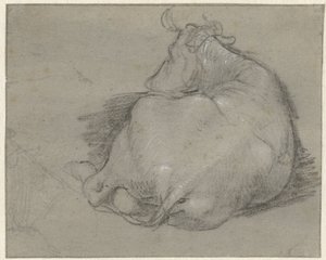 Lying Cow, Seen from Behind by Anonymous