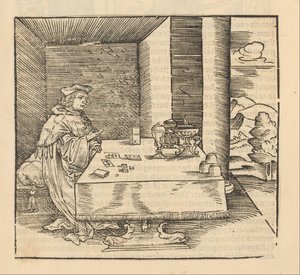 Man with Cards and Dice at a Table by Anonymous