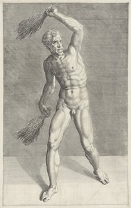 Man with two scourges by Anonymous