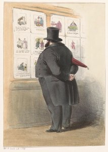 Man in Front of a Print Shop Window by Anonymous