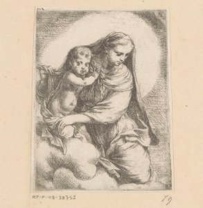 Mary with Child in the Clouds