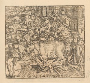 People Being Slaughtered and a Bull Being Sacrificed by Anonymous