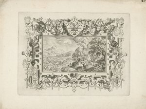 Ornamental Frame with Figures, Landscape with Venus and Adonis