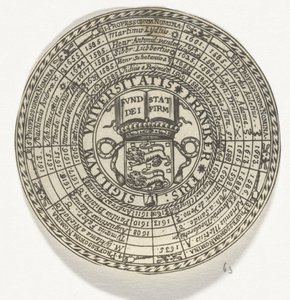 Medal of the University of Franeker, with the Names of the Professors and the Coat of Arms of the University by Anonymous