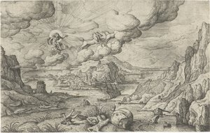 Phaethon Riding in the Sun Chariot (Landscapes with Mythological and Biblical Representations) by Anonymous