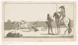 Picador and Matador After Killing the Bull (Collection of the Main Maneuvers in Bullfighting) by Anonymous
