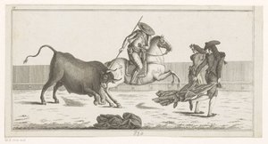 Picador Piercing a Bull with His Lance (series title: Collection of the Principal Maneuvers in Bullfighting) by Anonymous