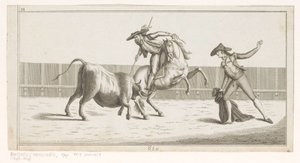 Picador Thrusts His Lance into a Bull (Collection of the Main Maneuvers in Bullfighting) by Anonymous