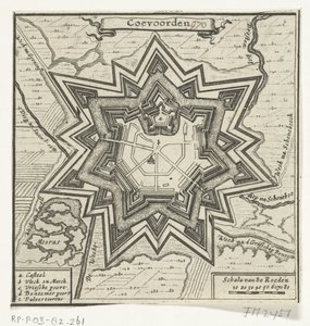 Map of Coevorden, 1672