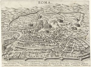 Map of Rome with the foundations of Ignatius of Loyola (Scenes from the life of Ignatius of Loyola series) by Anonymous