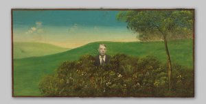 Portrait of an Unknown Man in a Painted Landscape by Anonymous