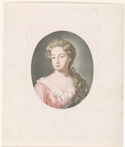 Portrait of a Woman with Long Hair by Anonymous