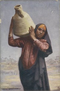 Portrait of a Woman Water Carrier with a Jug on Her Shoulder by Anonymous