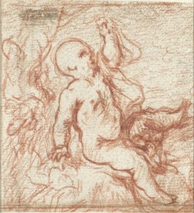 Putto in Landscape by Anonymous
