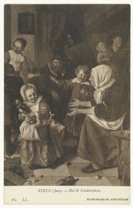Reproduction of the Painting The Feast of St. Nicholas by Jan Steen