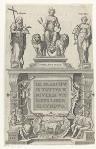 Rhea, Religion, Governance, and Household Gods (Title Page for: Georg Braun and Franz Hogenberg, De praecipuis, totius universi urbibus, liber secundus) by Anonymous