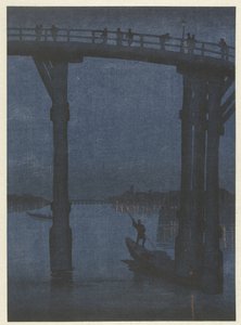 Rowboat Under Bridge